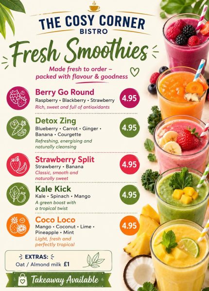 smoothie menu